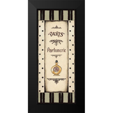 Perfume Bottle Black Modern Wood Framed Art Print by Poloson, Kimberly