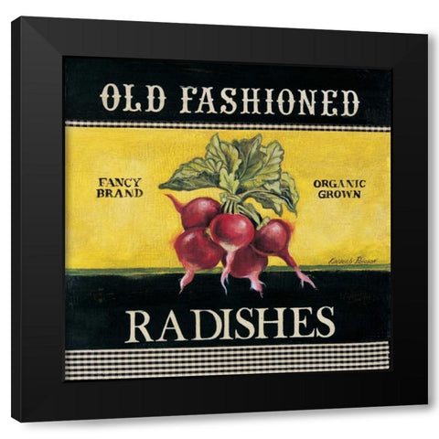 Old Fashioned Radishes Black Modern Wood Framed Art Print with Double Matting by Poloson, Kimberly