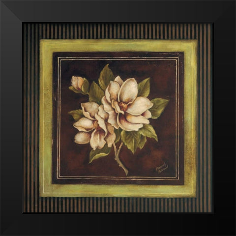 Magnolia I Black Modern Wood Framed Art Print by Poloson, Kimberly