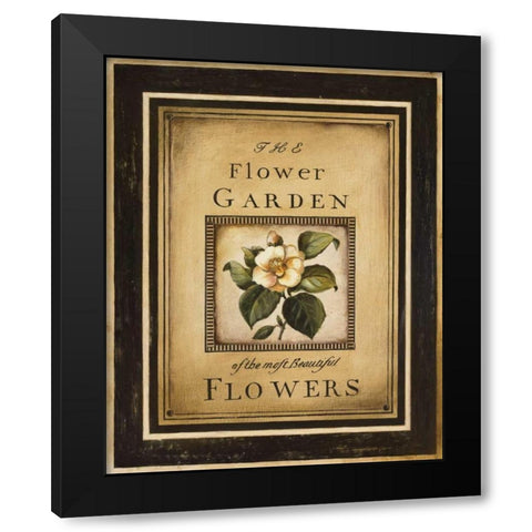 Flower Garden I Black Modern Wood Framed Art Print with Double Matting by Poloson, Kimberly