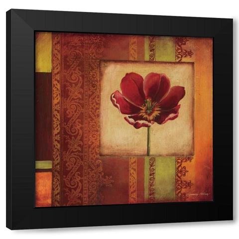 Mediterranean Floral I Black Modern Wood Framed Art Print with Double Matting by Poloson, Kimberly