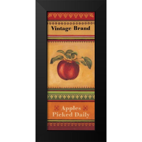 Apples Picked Daily Black Modern Wood Framed Art Print by Poloson, Kimberly
