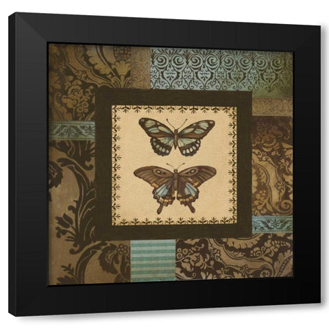 Butterfly Garden I Black Modern Wood Framed Art Print with Double Matting by Poloson, Kimberly