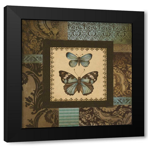 Butterfly Garden II Black Modern Wood Framed Art Print with Double Matting by Poloson, Kimberly