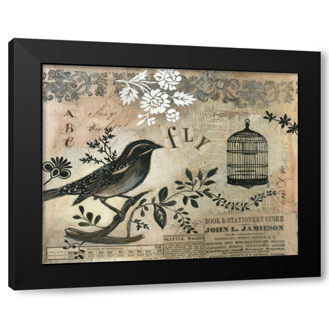 Fly Black Modern Wood Framed Art Print with Double Matting by Poloson, Kimberly