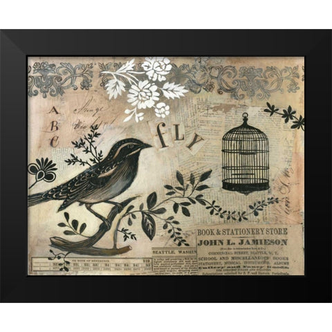 Fly Black Modern Wood Framed Art Print by Poloson, Kimberly