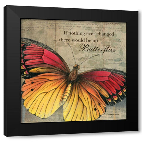 Butterfly I Black Modern Wood Framed Art Print by Poloson, Kimberly
