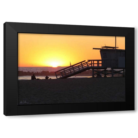 Sunset Lifeguard Black Modern Wood Framed Art Print by Williams, Alex