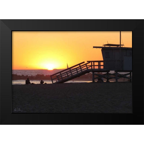 Sunset Lifeguard Black Modern Wood Framed Art Print by Williams, Alex