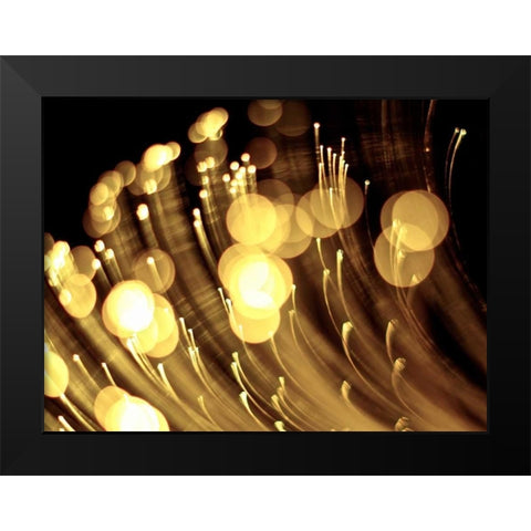 Drops of Gold I Black Modern Wood Framed Art Print by Burkhart, Monika