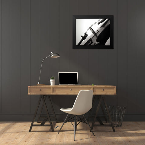 Violin I Black Modern Wood Framed Art Print by Burkhart, Monika