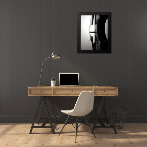 Violin II Black Modern Wood Framed Art Print by Burkhart, Monika