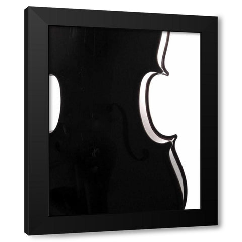 Violin Curves Black Modern Wood Framed Art Print by Burkhart, Monika