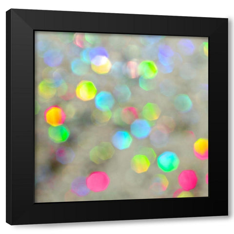 Glitter Bokeh VI Black Modern Wood Framed Art Print with Double Matting by Harbick, N.