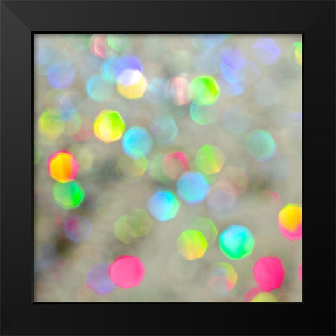 Glitter Bokeh VI Black Modern Wood Framed Art Print by Harbick, N.
