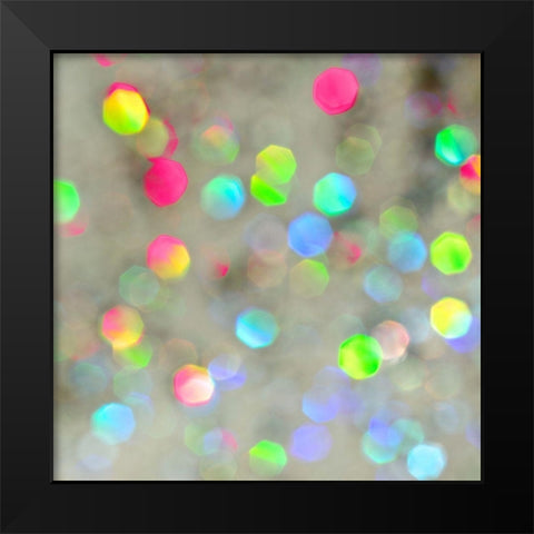 Glitter Bokeh VII Black Modern Wood Framed Art Print by Harbick, N.