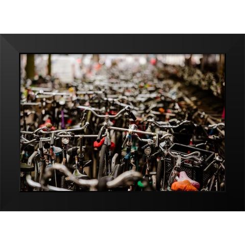 Amsterdams Fietsflat III Black Modern Wood Framed Art Print by Berzel, Erin