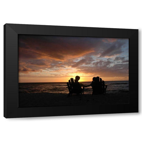 Honeymoon II Black Modern Wood Framed Art Print with Double Matting by Berzel, Erin