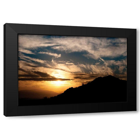 Sunset in Joshua Tree I Black Modern Wood Framed Art Print with Double Matting by Berzel, Erin