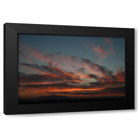 Cloudy Sunset I Black Modern Wood Framed Art Print with Double Matting by Berzel, Erin