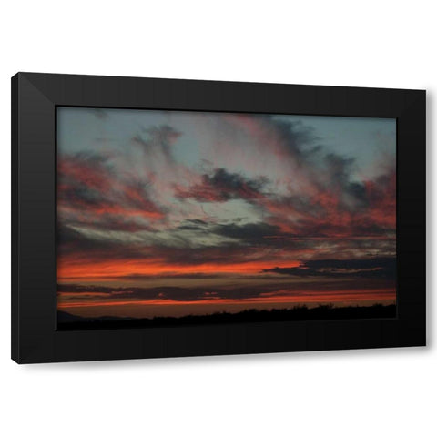 Cloudy Sunset II Black Modern Wood Framed Art Print with Double Matting by Berzel, Erin