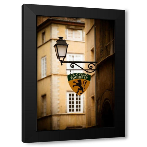 Le Cyclo in Lyon Black Modern Wood Framed Art Print by Berzel, Erin