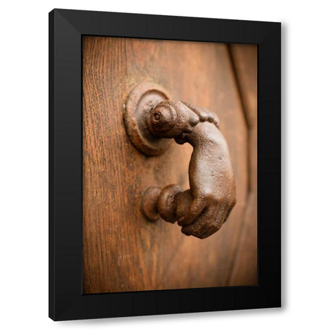 French Door Knocker I Black Modern Wood Framed Art Print by Berzel, Erin