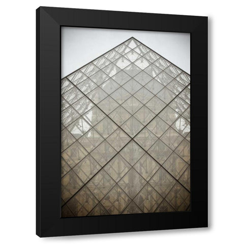 Louvre Pyramid II Black Modern Wood Framed Art Print with Double Matting by Berzel, Erin