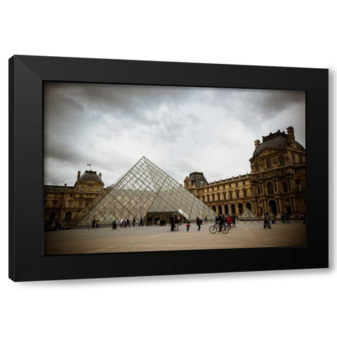 The Louvre I Black Modern Wood Framed Art Print with Double Matting by Berzel, Erin
