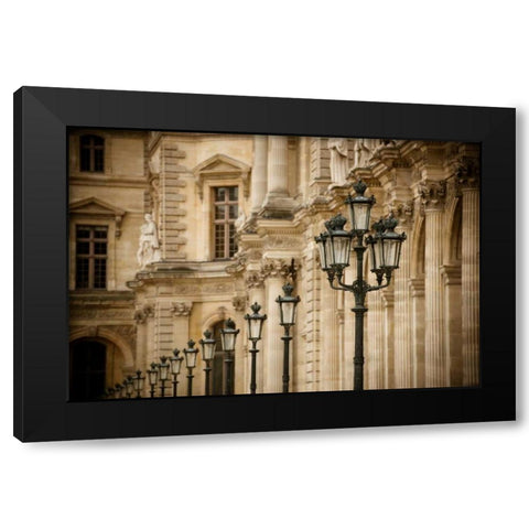 Louvre Lampposts I Black Modern Wood Framed Art Print by Berzel, Erin