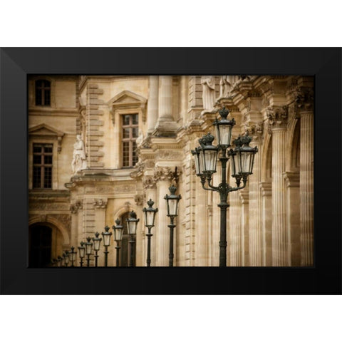 Louvre Lampposts I Black Modern Wood Framed Art Print by Berzel, Erin