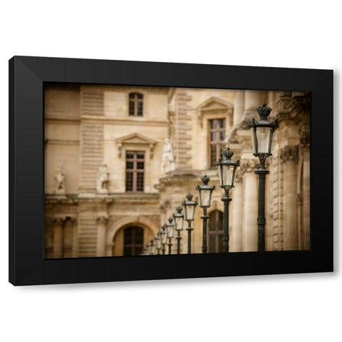 Louvre Lampposts II Black Modern Wood Framed Art Print with Double Matting by Berzel, Erin