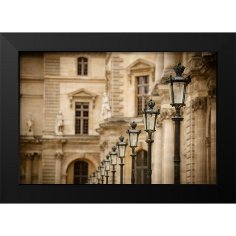 Louvre Lampposts II Black Modern Wood Framed Art Print by Berzel, Erin