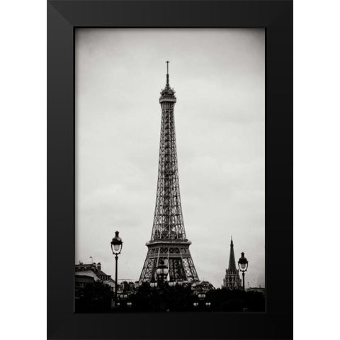 Eiffel Tower BW II Black Modern Wood Framed Art Print by Berzel, Erin