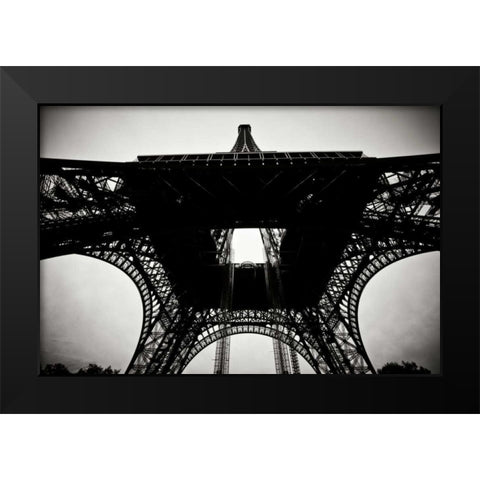 Beneath the Eiffel Tower II Black Modern Wood Framed Art Print by Berzel, Erin