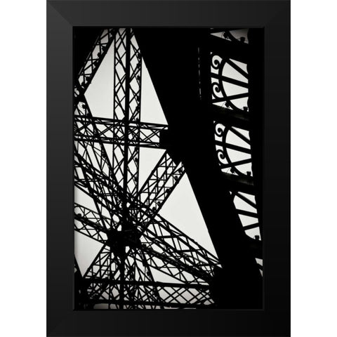 Eiffel Tower Latticework II Black Modern Wood Framed Art Print by Berzel, Erin