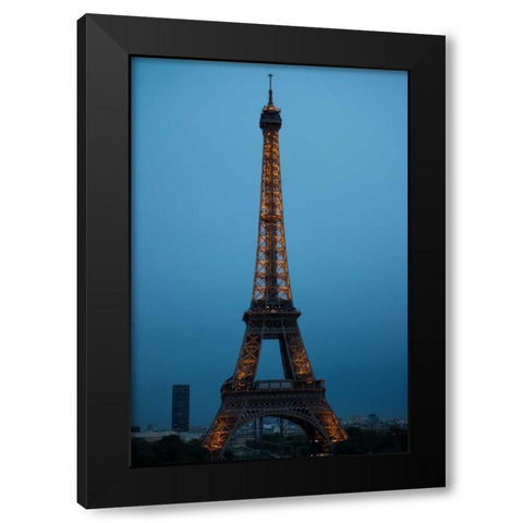 Eiffel Tower at Night I Black Modern Wood Framed Art Print by Berzel, Erin