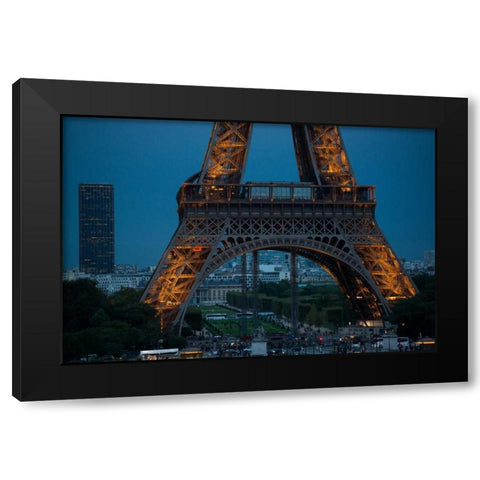 Eiffel Tower at Night V Black Modern Wood Framed Art Print by Berzel, Erin