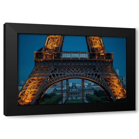 Eiffel Tower at Night VI Black Modern Wood Framed Art Print by Berzel, Erin