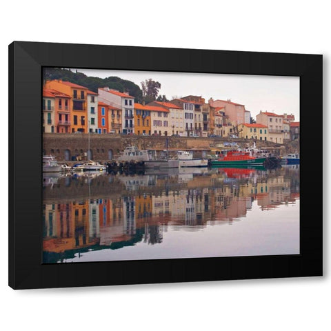 Port Vendres Black Modern Wood Framed Art Print with Double Matting by Crane, Rita