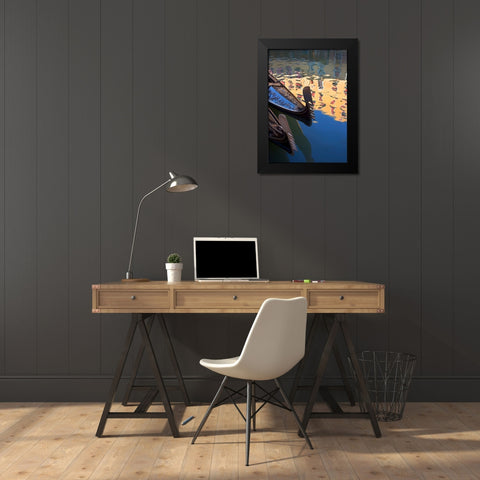 Gondolas and Reflections I Black Modern Wood Framed Art Print by Crane, Rita