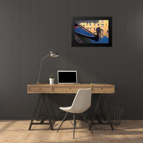 Gondolas and Reflections III Black Modern Wood Framed Art Print by Crane, Rita