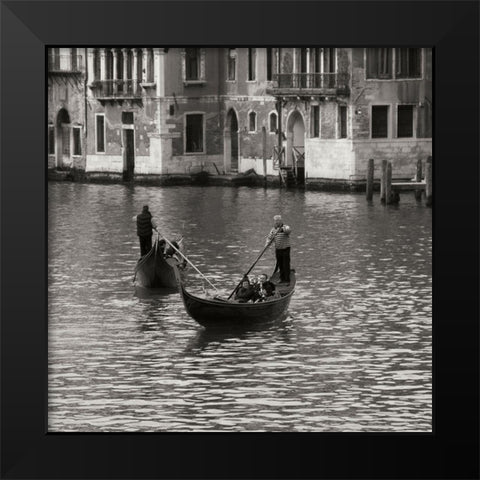 Grand Canal Gondoliers I Black Modern Wood Framed Art Print by Crane, Rita