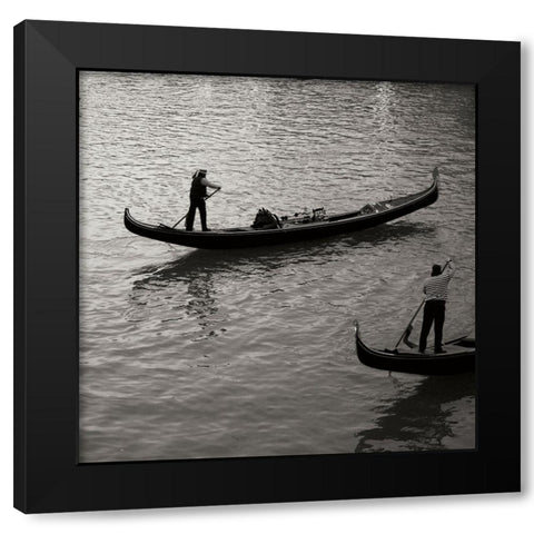 Grand Canal Gondoliers II Black Modern Wood Framed Art Print by Crane, Rita