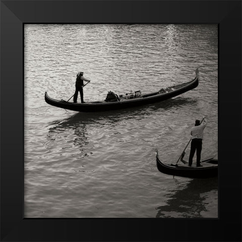 Grand Canal Gondoliers II Black Modern Wood Framed Art Print by Crane, Rita