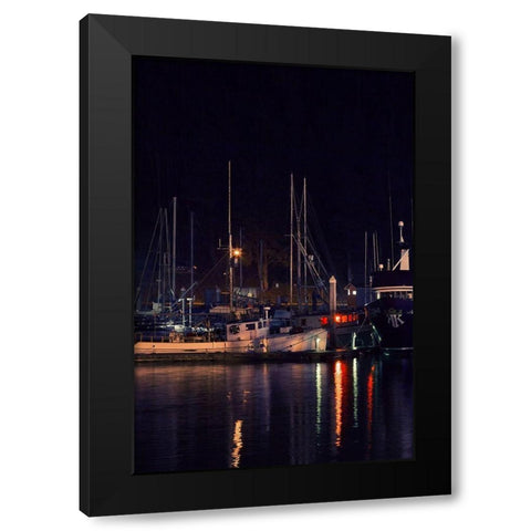 Harbor Lights I Black Modern Wood Framed Art Print with Double Matting by Crane, Rita