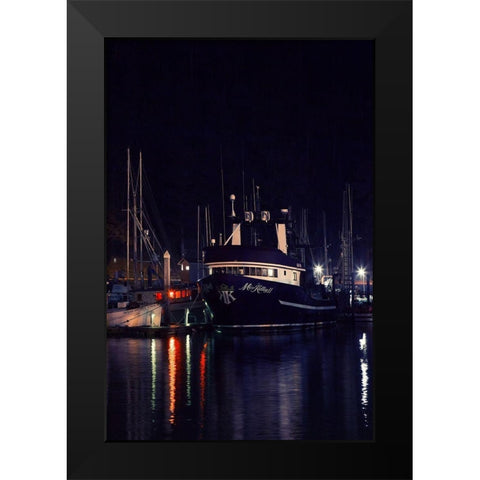 Harbor LIghts II Black Modern Wood Framed Art Print by Crane, Rita
