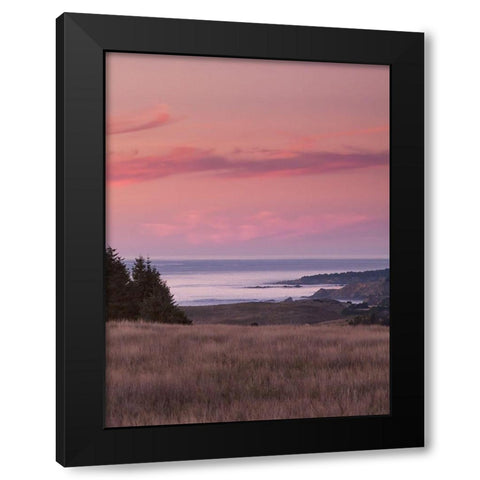 Rosy Coastal Sunset I Black Modern Wood Framed Art Print with Double Matting by Crane, Rita