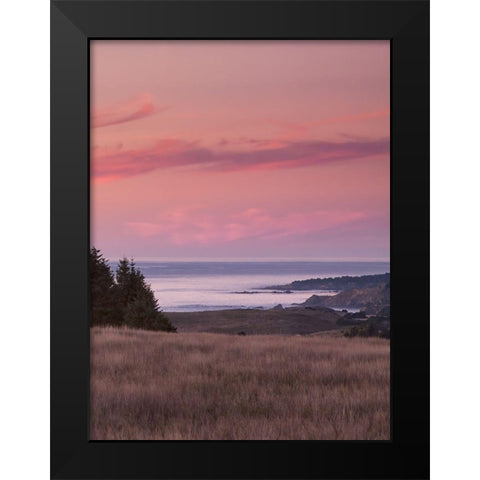 Rosy Coastal Sunset I Black Modern Wood Framed Art Print by Crane, Rita