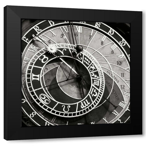 Prague Clock I Black Modern Wood Framed Art Print by Christensen, Jim